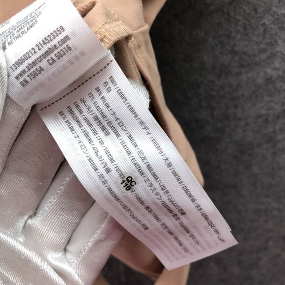 Abercrombie & Fitch Sleeveless Bodysuit Womens M Soft AF Tan Crewneck Padded - Picture 6 of 8